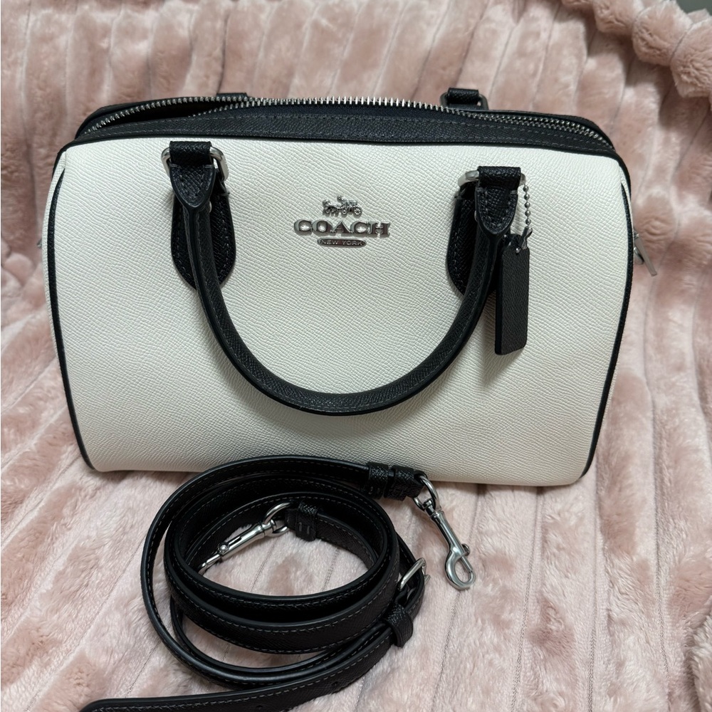Black and White Coach Rowan Satchel - Picture 6 of 8